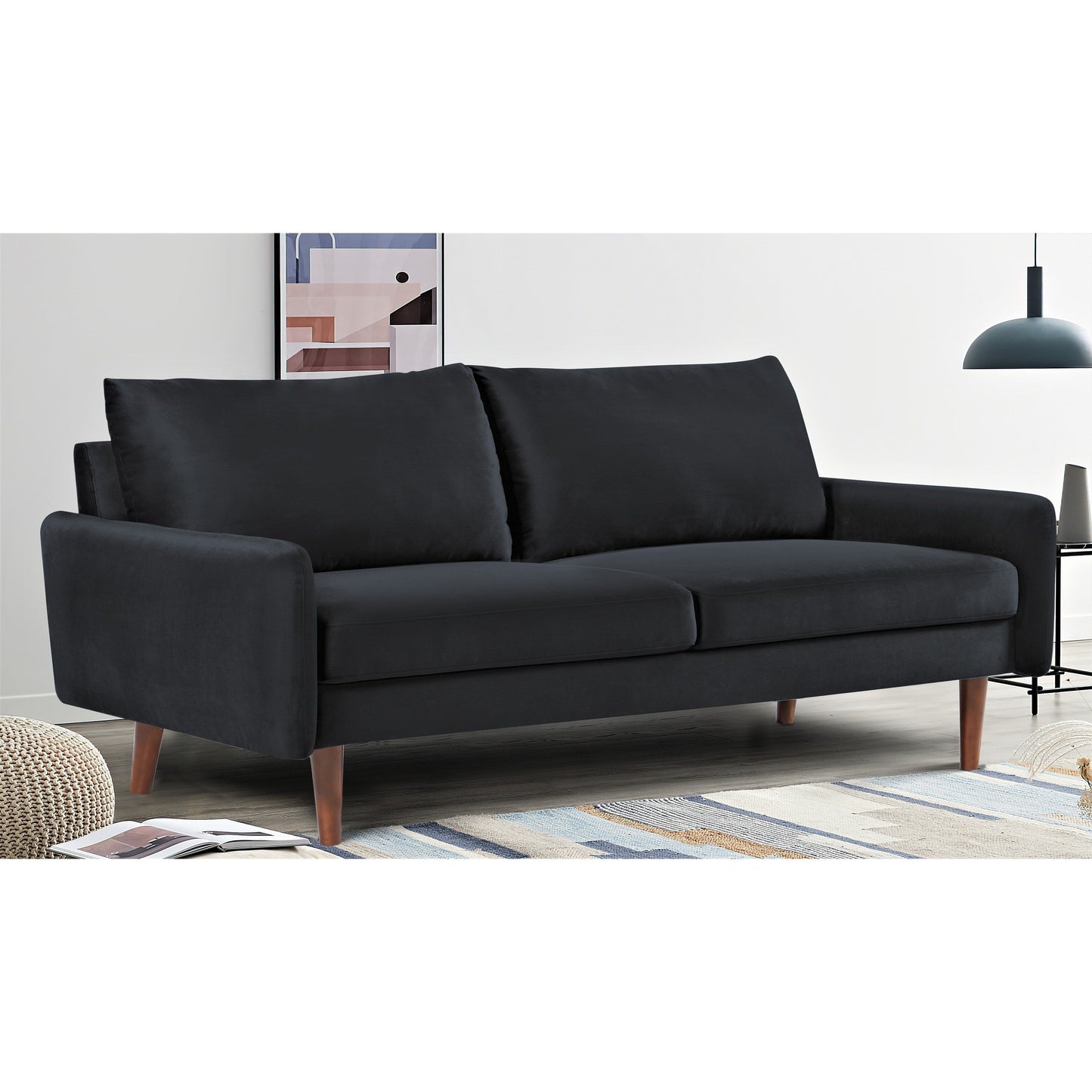 Divano in velluto con gambe affusolate US Pride Furnitirue da 70''W