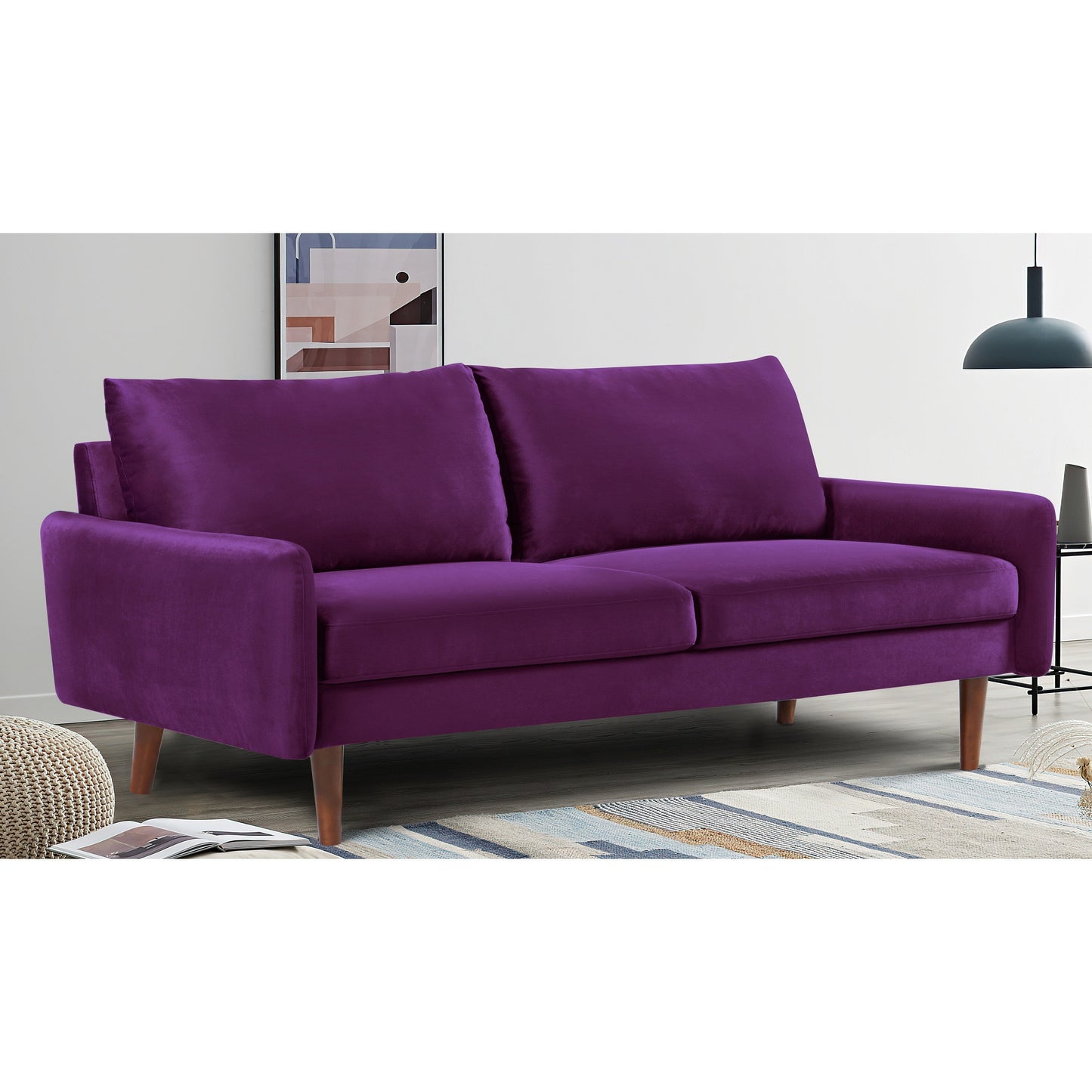 Divano in velluto con gambe affusolate US Pride Furnitirue da 70''W