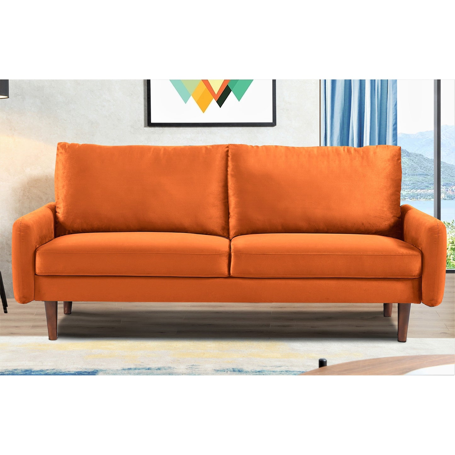 Divano in velluto con gambe affusolate US Pride Furnitirue da 70''W