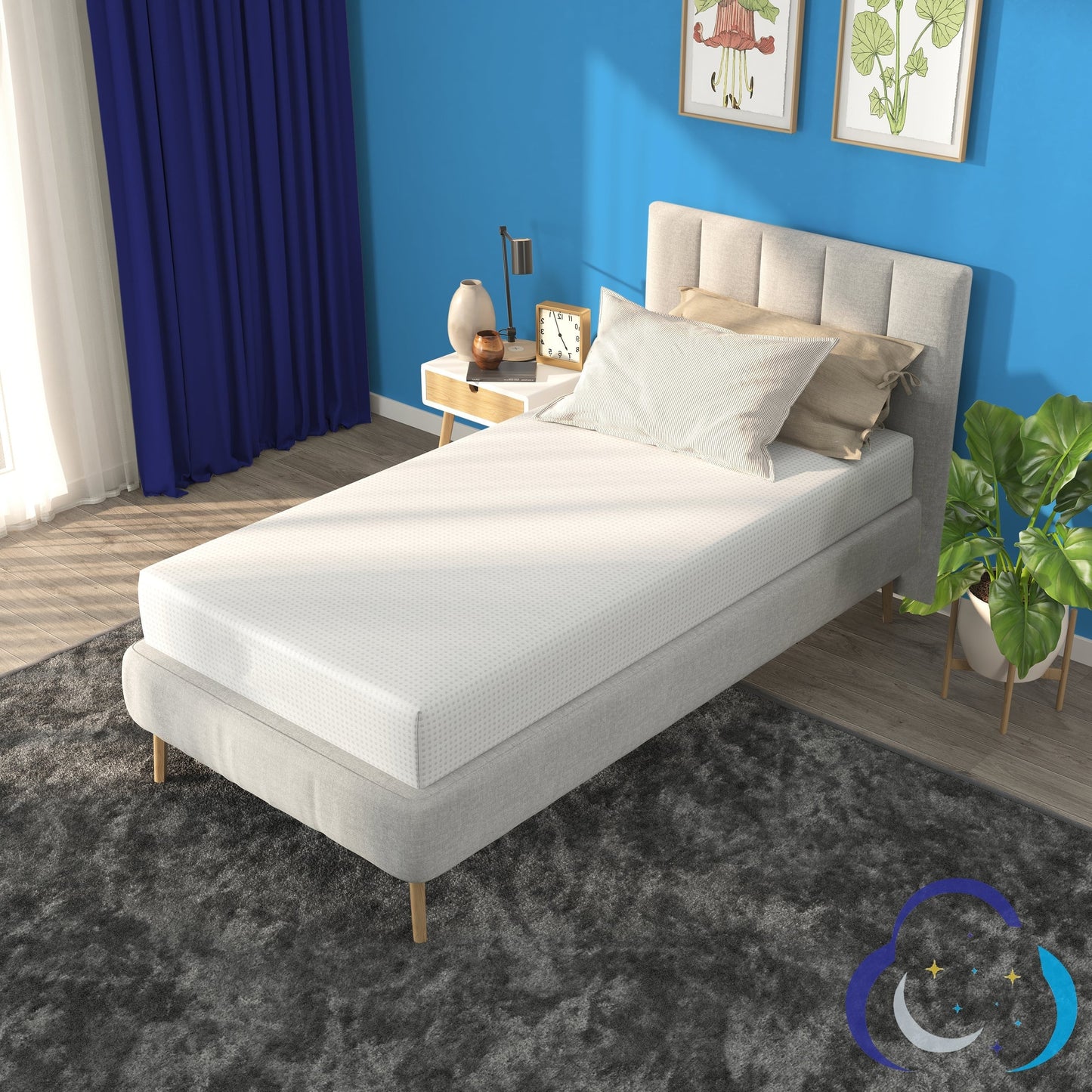 Materasso in memory foam UYQU al carbone di bambù e a media rigidità