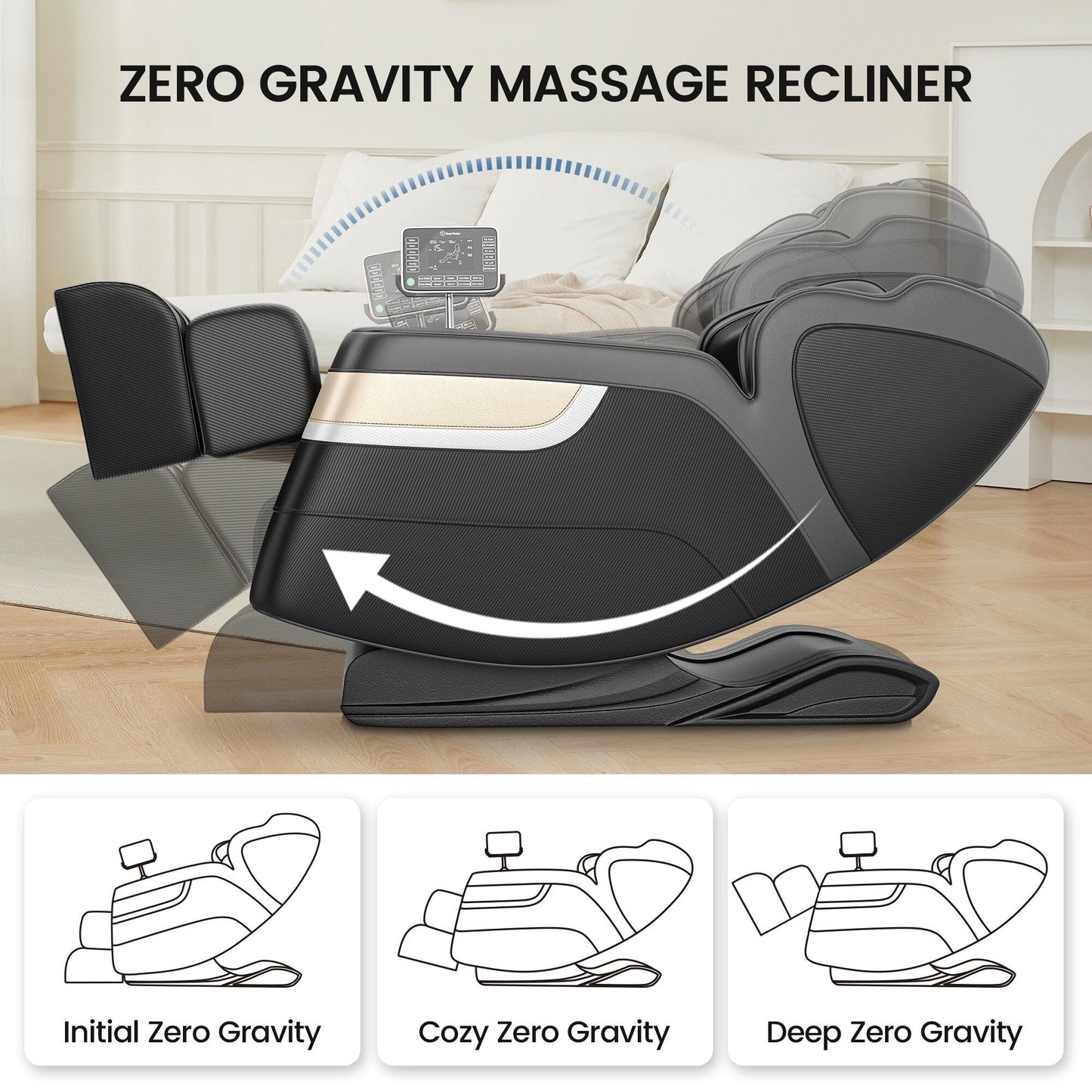 Poltrona massaggiante riscaldata Ukuowu Favor-BS04 per tutto il corpo con modalità gravità zero e lettore musicale Bluetooth