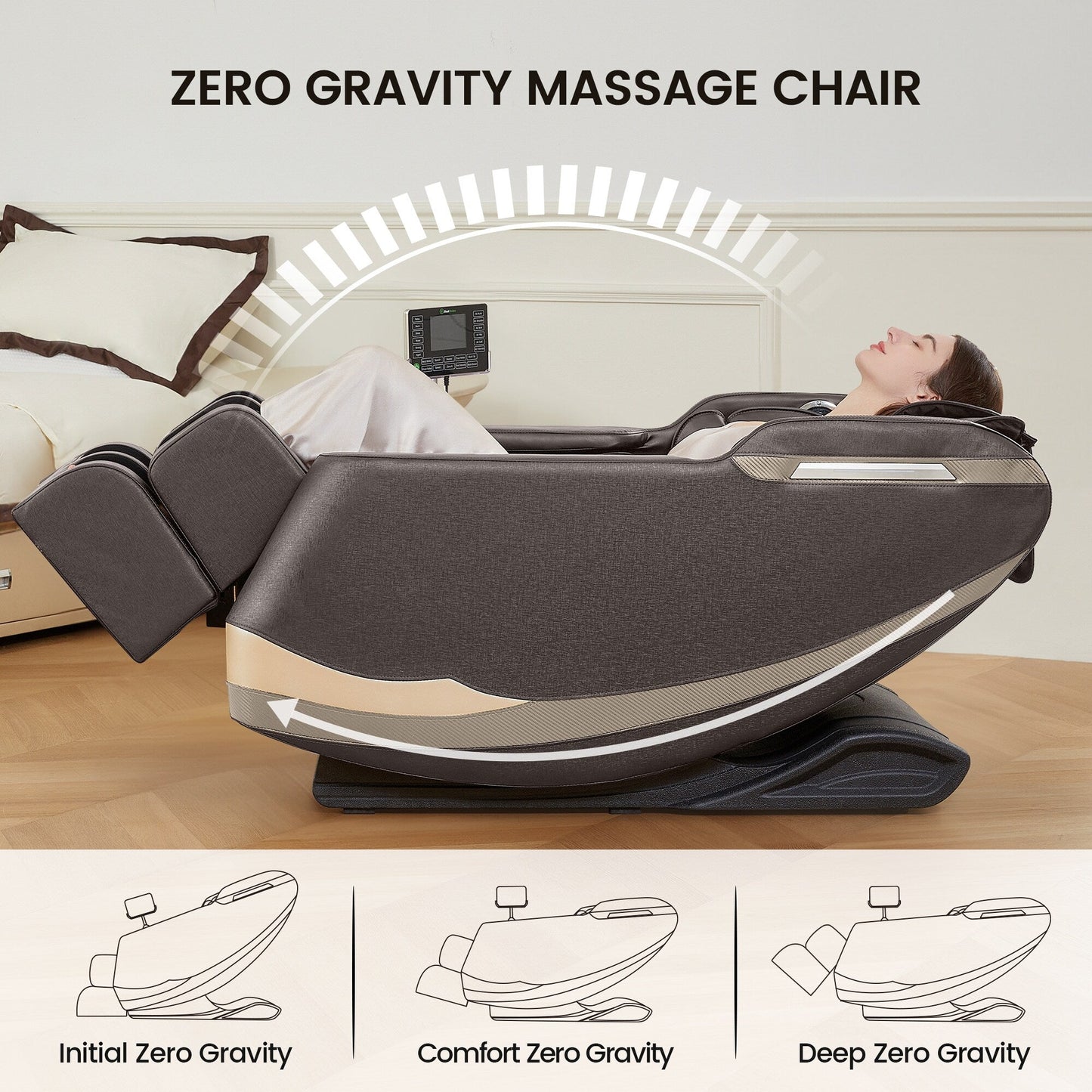 Poltrona massaggiante riscaldata Ukuowu Favor-BS05 per tutto il corpo con modalità gravità zero e lettore musicale Bluetooth