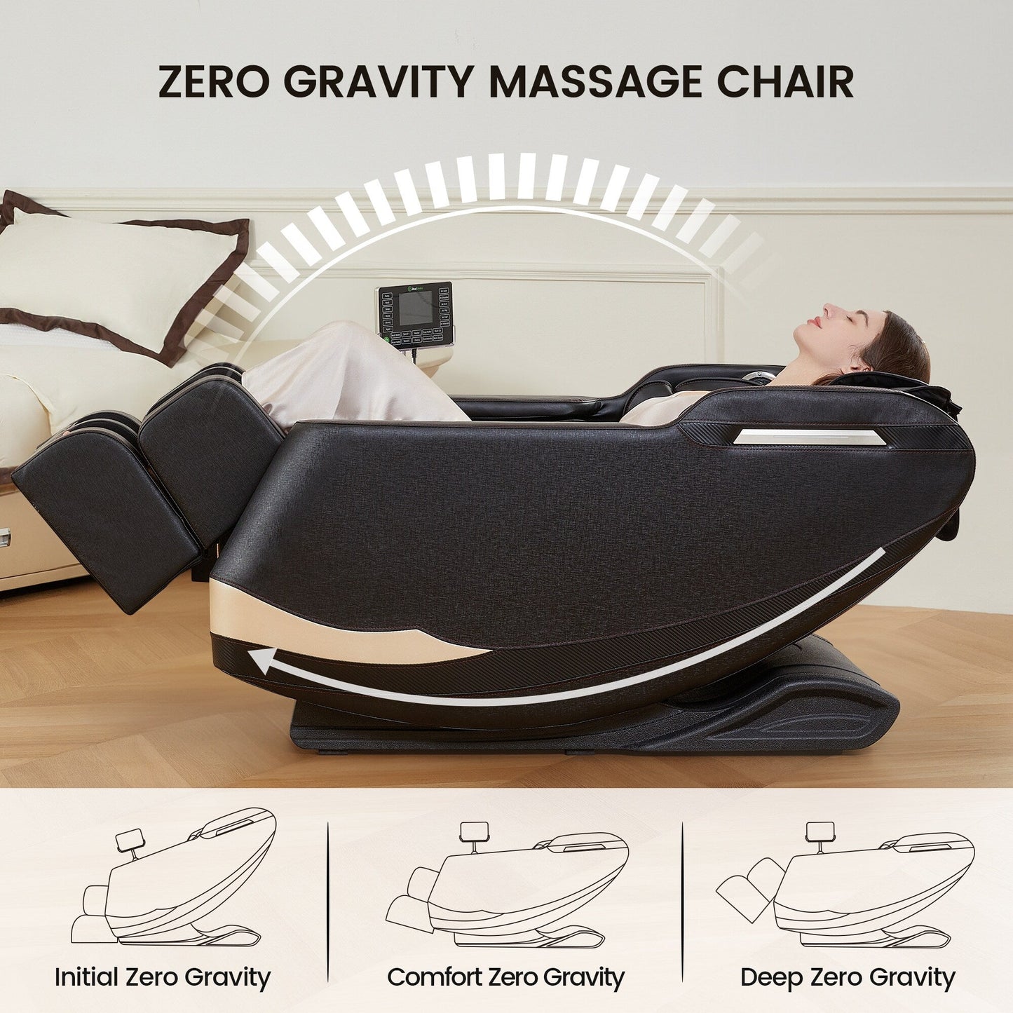 Poltrona massaggiante riscaldata Ukuowu Favor-BS05 per tutto il corpo con modalità gravità zero e lettore musicale Bluetooth