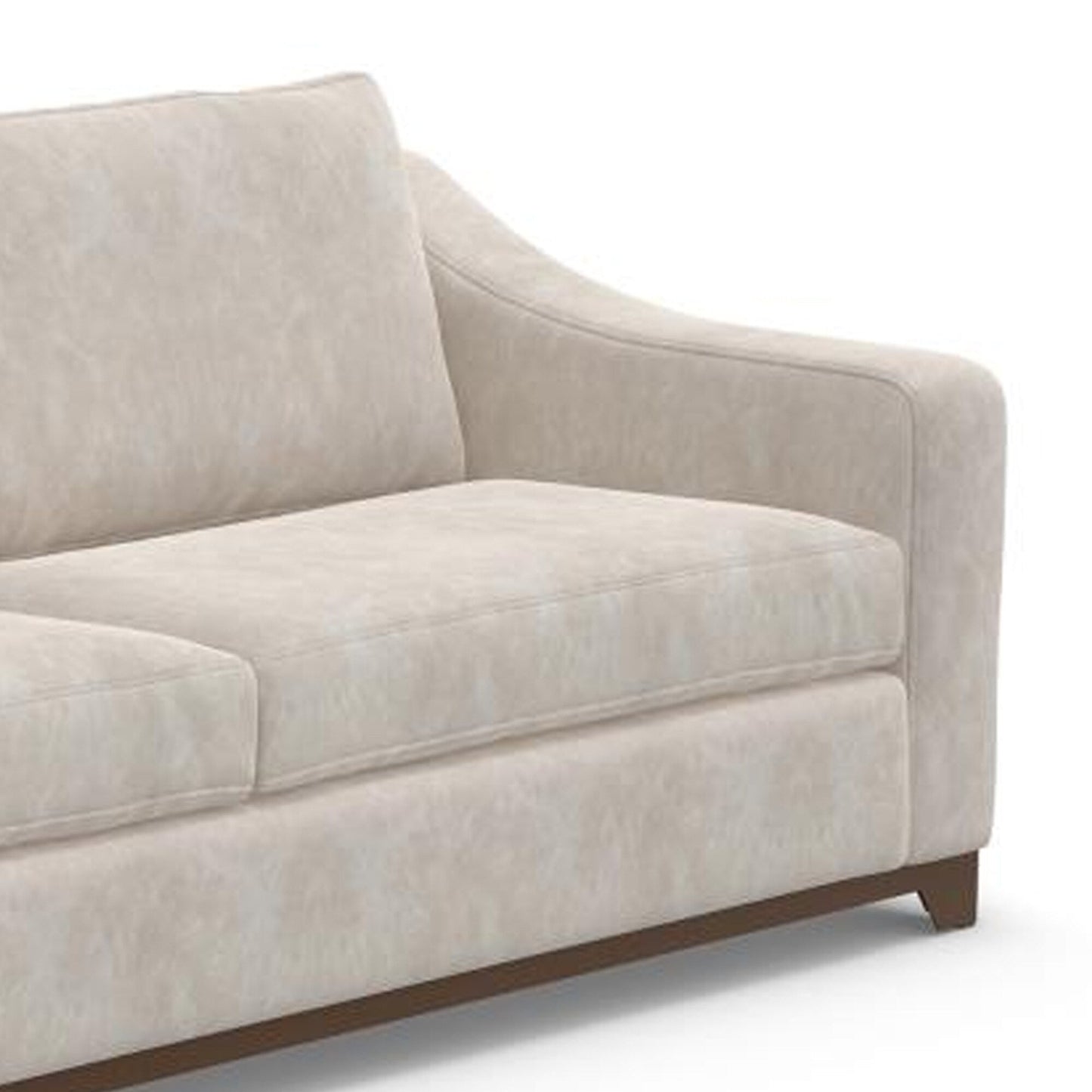 Divano Umey, 2 cuscini, moderno in similpelle bianco avorio, legno massello