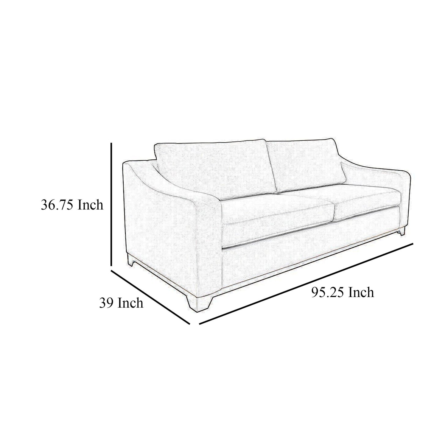 Divano Umey, 2 cuscini decorativi, moderno poliestere color crema marrone, legno massello