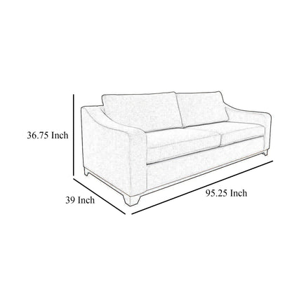 Divano Umey, 2 cuscini decorativi, moderno poliestere bianco avorio, legno massello