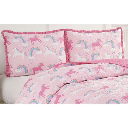 Set trapunta reversibile in microfibra ultra morbida Unicorn Parade