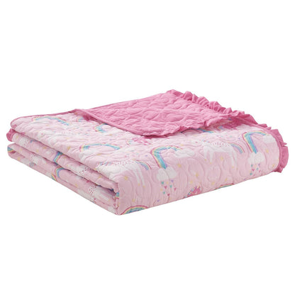 Set trapunta reversibile in microfibra ultra morbida Unicorn Parade