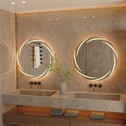 Specchio da bagno unico, grande, retroilluminato a LED, senza sfarfallio