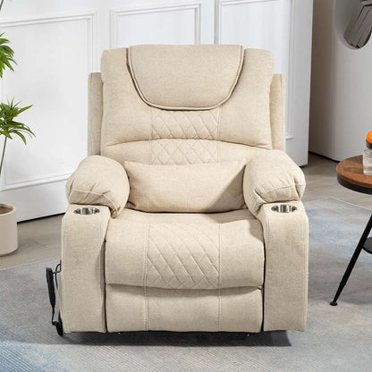Poltrona reclinabile elettrica con sollevamento orizzontale a 180°, di grandi dimensioni, con controllo indipendente e doppio motore, modello di punta, aggiornata
