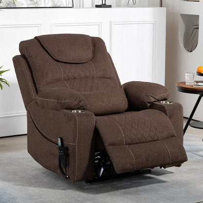 Poltrona reclinabile elettrica con sollevamento orizzontale a 180°, di grandi dimensioni, con controllo indipendente e doppio motore, modello di punta, aggiornata
