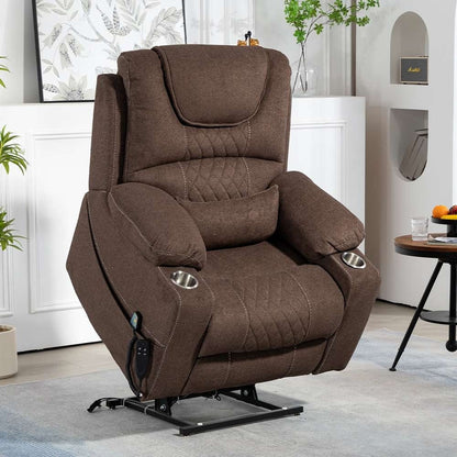 Poltrona reclinabile elettrica con sollevamento orizzontale a 180°, di grandi dimensioni, con controllo indipendente e doppio motore, modello di punta, aggiornata