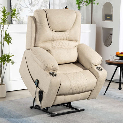 Poltrona reclinabile elettrica con sollevamento orizzontale a 180°, di grandi dimensioni, con controllo indipendente e doppio motore, modello di punta, aggiornata