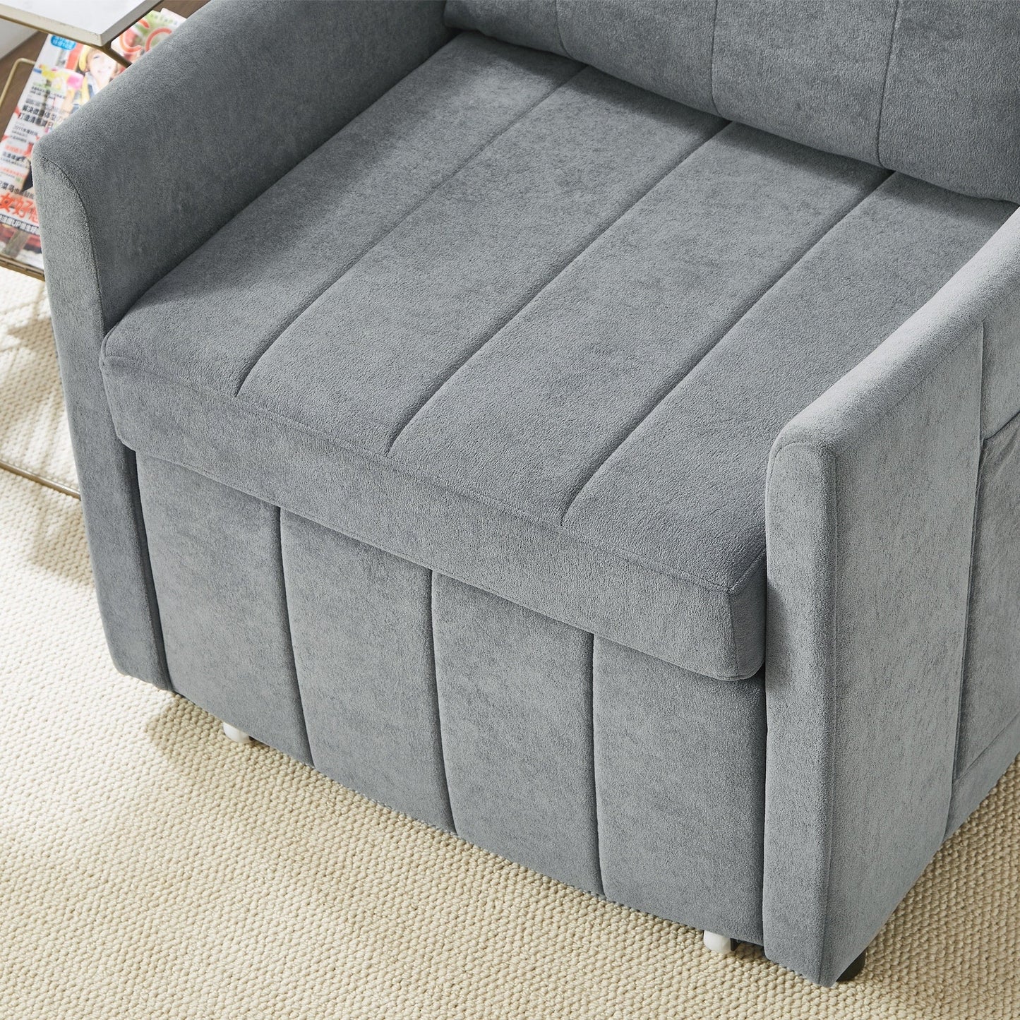 Divano letto imbottito trasformabile