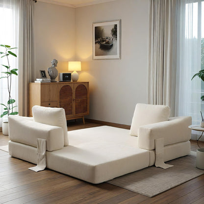 Divano letto trasformabile imbottito 70.87, poltrona trasformabile, comodo divano per soggiorno, camera da letto, tessuto ciniglia
