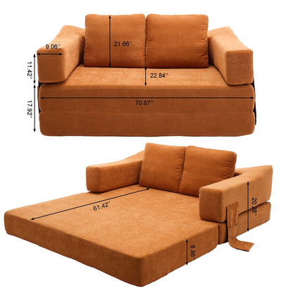 Divano letto trasformabile imbottito 70.87, poltrona trasformabile, comodo divano per soggiorno, camera da letto, tessuto ciniglia