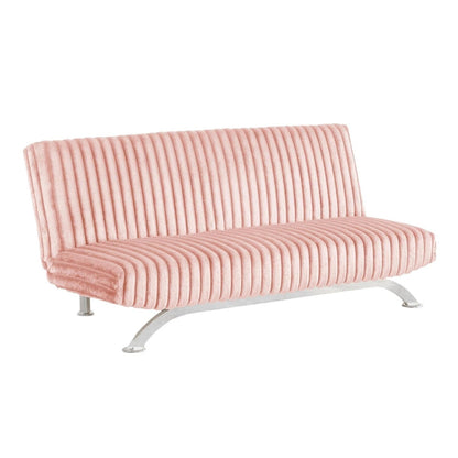 Divano letto futon imbottito con schienale trapuntato verticale