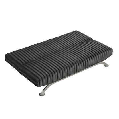 Divano letto futon imbottito con schienale trapuntato verticale