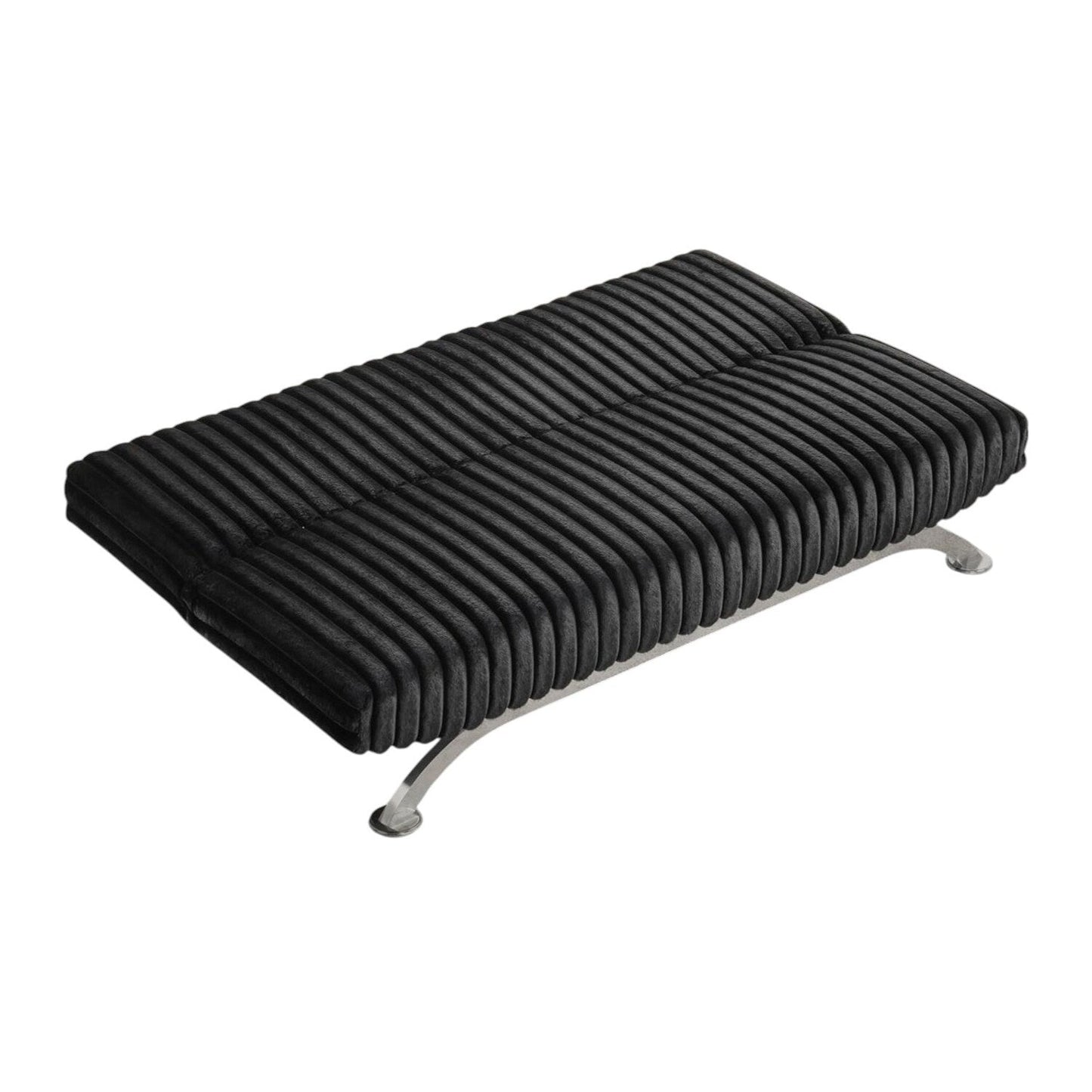 Divano letto futon imbottito con schienale trapuntato verticale