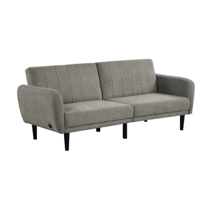 Divano futon imbottito con schienale canalizzato