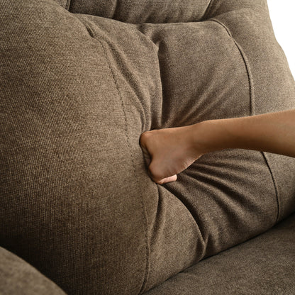 Poltrona reclinabile manuale imbottita con massaggio, riscaldamento lombare, braccioli con cuscino superiore, tasche laterali