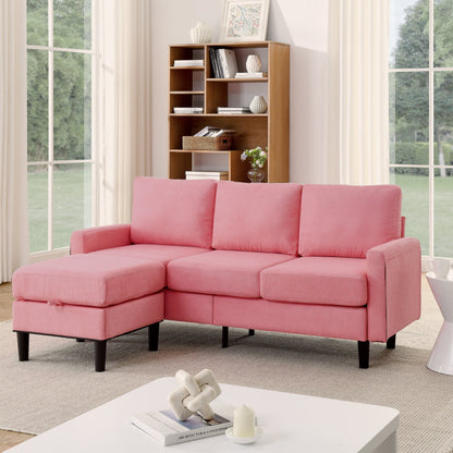 Divano componibile imbottito con pouf