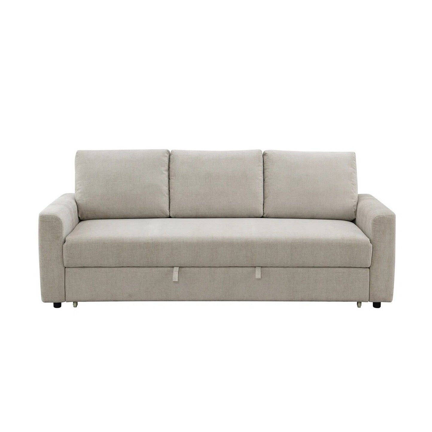 Divano imbottito con letto estraibile in beige