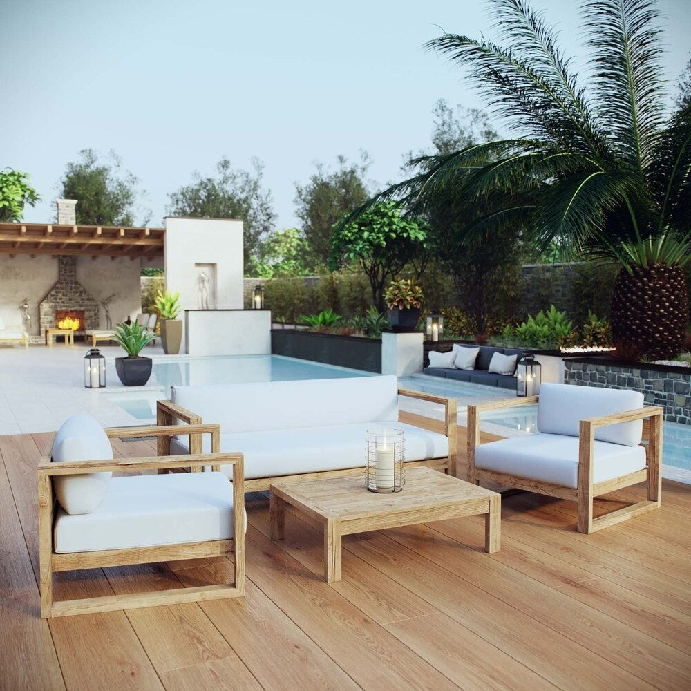 Set da esterno Upland in teak da 4 pezzi