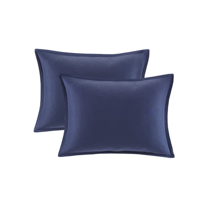 Set copripiumino in cotone verde/blu navy Aaron Shark di Urban Habitat Kids