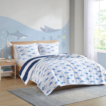 Set trapunta reversibile a righe Dakota Cotton Cabana di Urban Habitat Kids