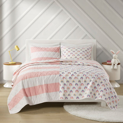 Set trapunta reversibile a righe Dakota Cotton Cabana di Urban Habitat Kids
