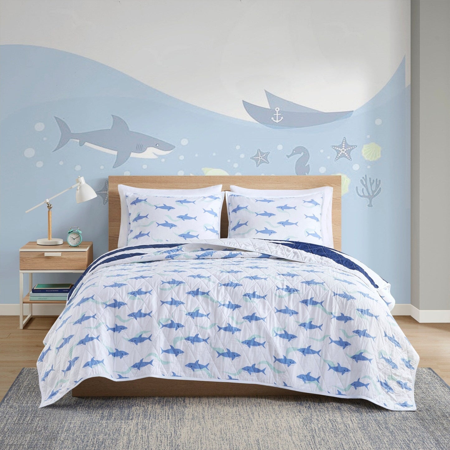 Set trapunta reversibile a righe Dakota Cotton Cabana di Urban Habitat Kids