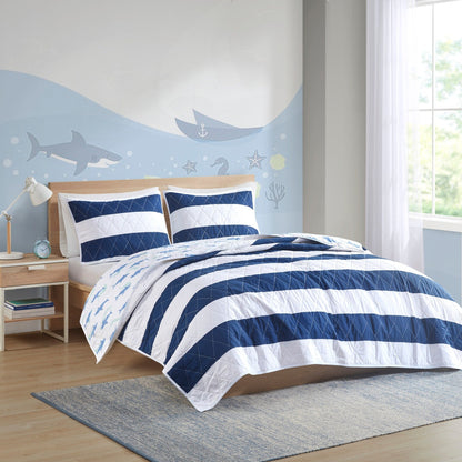 Set trapunta reversibile a righe Dakota Cotton Cabana di Urban Habitat Kids