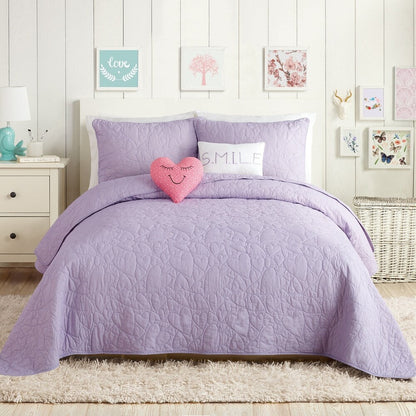 Set trapunta in cotone a forma di cuore Urban Playground con 2 cuscini decorativi