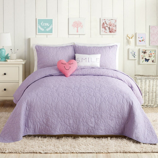 Set trapunta in cotone a forma di cuore Urban Playground con 2 cuscini decorativi