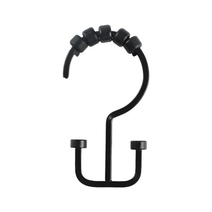 Ganci per tenda da doccia a doppio rullo Utopia Alley Deco Flat, nero opaco - nero opaco