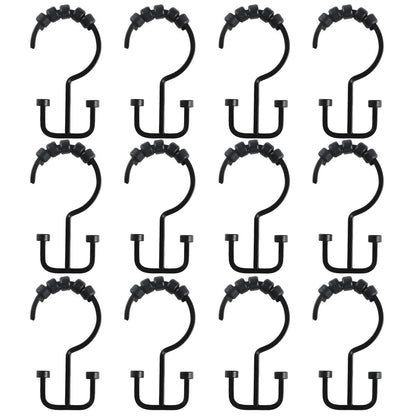 Ganci per tenda da doccia a doppio rullo Utopia Alley Deco Flat, nero opaco - nero opaco