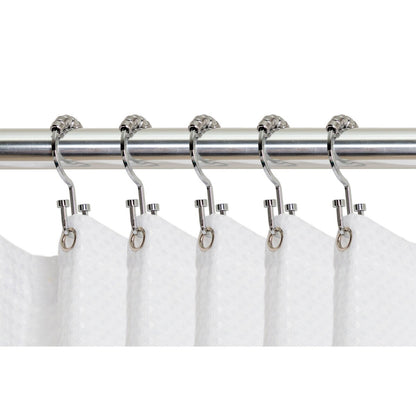 Ganci per tenda da doccia a doppio rullo Utopia Alley Deco Flat, cromati - Cromo lucido