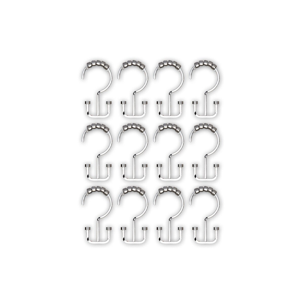 Ganci per tenda da doccia a doppio rullo Utopia Alley Deco Flat, cromati - Cromo lucido