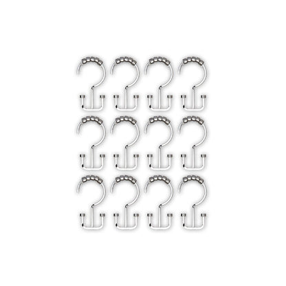 Ganci per tenda da doccia a doppio rullo Utopia Alley Deco Flat, cromati - Cromo lucido