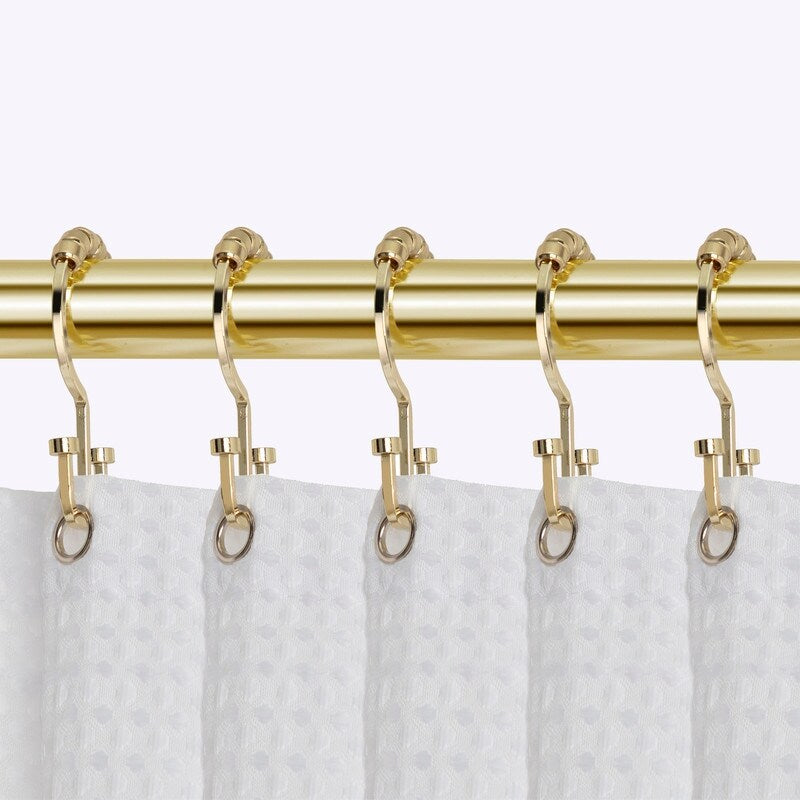 Ganci per tenda da doccia a doppio rullo piatto Utopia Alley Deco, oro