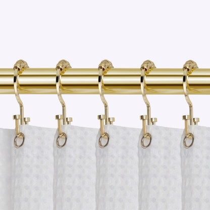 Ganci per tenda da doccia a doppio rullo piatto Utopia Alley Deco, oro