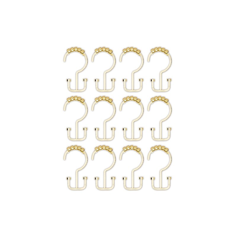 Ganci per tenda da doccia a doppio rullo piatto Utopia Alley Deco, oro