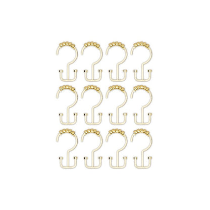 Ganci per tenda da doccia a doppio rullo piatto Utopia Alley Deco, oro