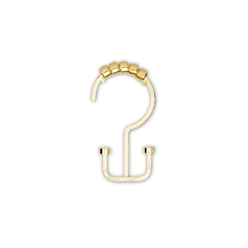 Ganci per tenda da doccia a doppio rullo piatto Utopia Alley Deco, oro