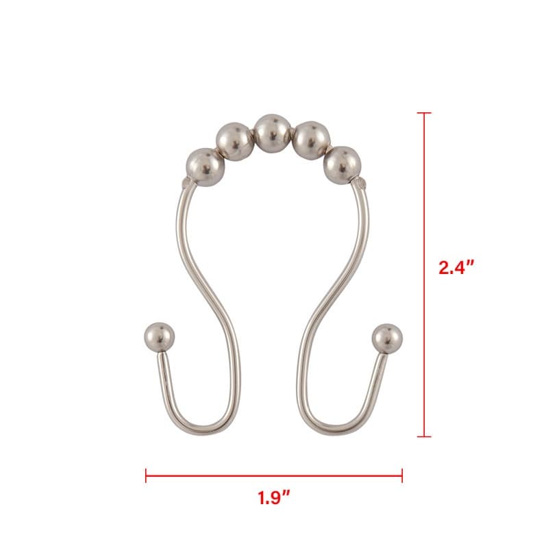 Ganci per tenda da doccia con doppio rullo a sfera in acciaio inox Utopia Alley, set da 12