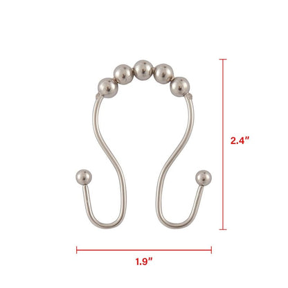 Ganci per tenda da doccia con doppio rullo a sfera in acciaio inox Utopia Alley, set da 12