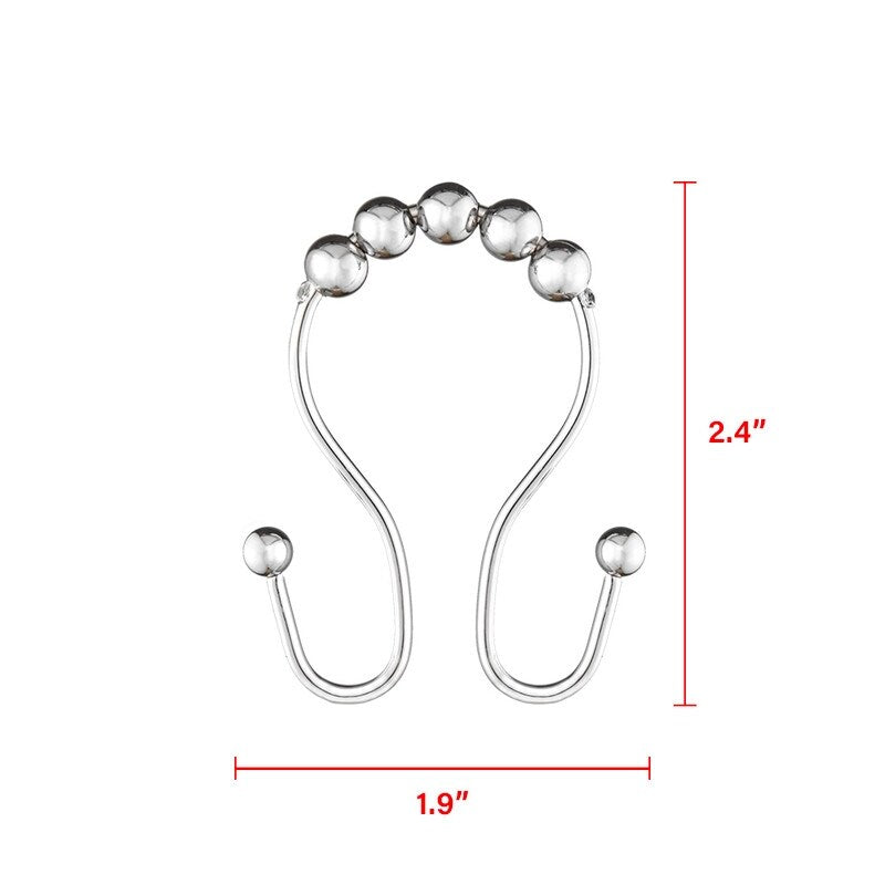 Ganci per tenda da doccia con doppio rullo a sfera in acciaio inox Utopia Alley, set da 12