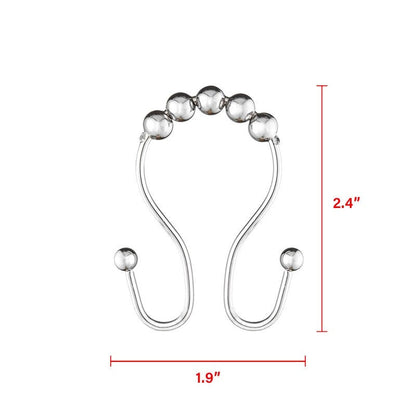 Ganci per tenda da doccia con doppio rullo a sfera in acciaio inox Utopia Alley, set da 12