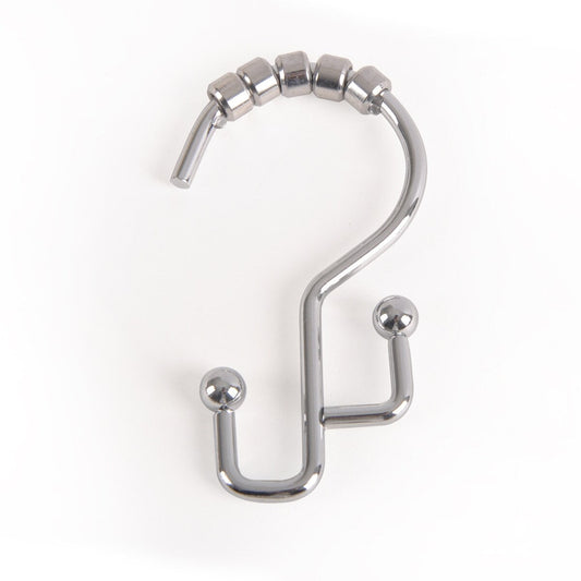 Ganci per doccia Utopia Alley - Anelli doppi per tenda da doccia per bagno - Ganci per tenda da doccia resistenti alla ruggine - Set da 12, cromati